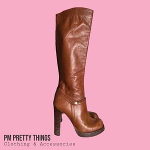 Vintage, genuine, leather knee high boots, size 7